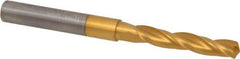 Accupro - 17/64" 150° Solid Carbide Jobber Drill - TiN Finish, Spiral Flute, 3" OAL, Standard Point - USA Tool & Supply