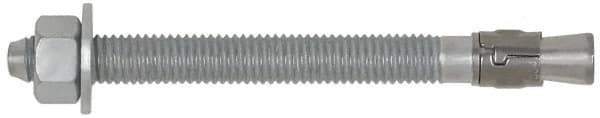 Powers Fasteners - 5/8" Diam, 5/8" Drill, 3-1/2" OAL, 4-1/2" Min Embedment Wedge Expansion Concrete Anchor - Steel, Galvanized Finish, Hex Nut Head, Hex Drive, 4-3/4" Thread Length - USA Tool & Supply