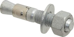 Powers Fasteners - 1/2" Diam, 1/2" Drill, 2-3/4" OAL, 3-3/8" Min Embedment Wedge Expansion Concrete Anchor - Steel, Galvanized Finish, Hex Nut Head, Hex Drive, 2" Thread Length - USA Tool & Supply