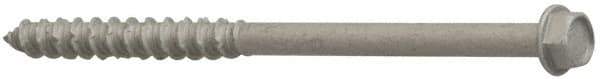 Elco - 1/4" Diam, 3-1/4" Length Under Head, Hex Drive, Concrete Screw & Masonry Fastener - Stainless Steel, StalGard Silver Finish, Includes 5/16" Drill Bit - USA Tool & Supply