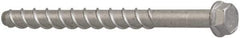 Elco - 3/8" Diam, 2-1/2" Length Under Head, Hex Drive, Concrete Screw & Masonry Fastener - Alloy Steel, StalGard Silver Finish, Includes 9/16" Drill Bit - USA Tool & Supply