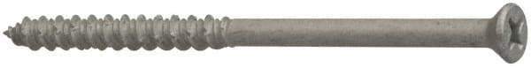 Elco - 1/4" Diam, 1-1/4" OAL, Phillips Drive, Concrete Screw & Masonry Fastener - Stainless Steel, StalGard Silver Finish, Includes #2 Drill Bit - USA Tool & Supply