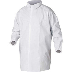 KleenGuard - Size 2XL White Lab Coat without Pockets - Microporous Film Laminate, Snap Front, Elastic Cuffs - USA Tool & Supply