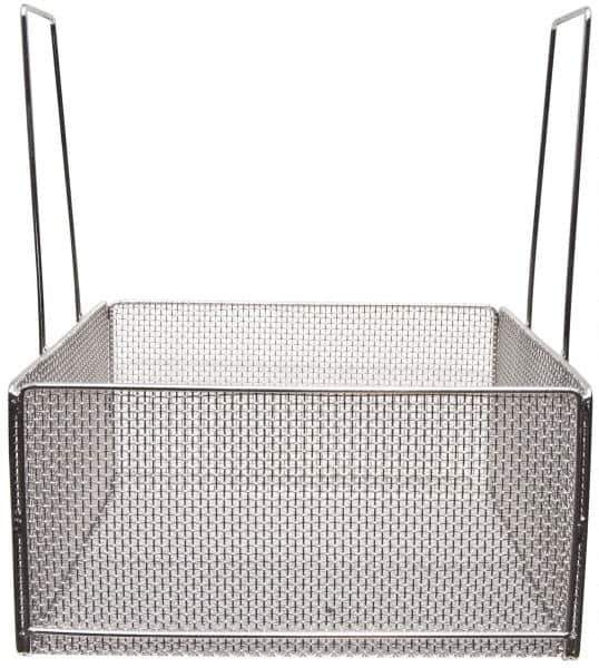 Marlin Steel Wire Products - 18" Deep, Square Stainless Steel Mesh Basket - 1/4" Perforation, 18" Wide x 9" High - USA Tool & Supply