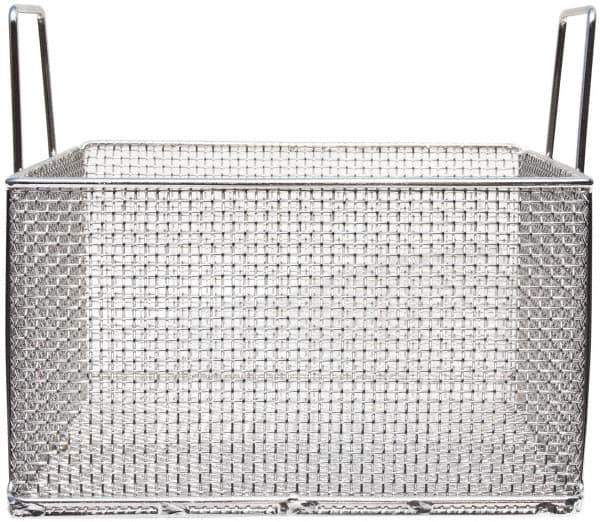 Marlin Steel Wire Products - 14" Deep, Square Stainless Steel Mesh Basket - 1/4" Perforation, 14" Wide x 8" High - USA Tool & Supply