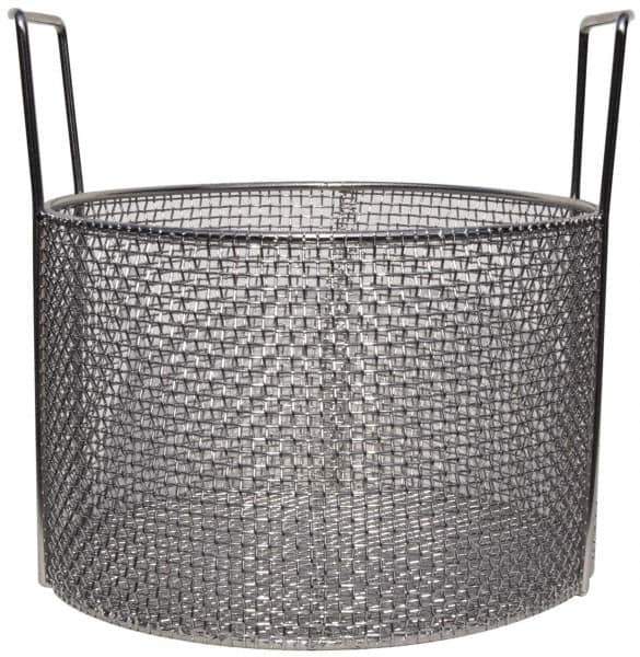 Marlin Steel Wire Products - Round Stainless Steel Mesh Basket - 1/4" Perforation, 12" Wide x 8" High - USA Tool & Supply