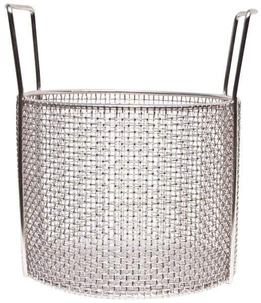 Marlin Steel Wire Products - Round Stainless Steel Mesh Basket - 1/4" Perforation, 10" Wide x 8" High - USA Tool & Supply