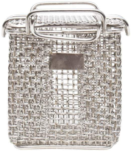 Marlin Steel Wire Products - 3-1/4" Deep, Rectangular Stainless Steel Mesh Basket - 5/32" Perforation, 3-3/8" Wide x 4" High - USA Tool & Supply