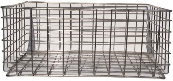 Marlin Steel Wire Products - 21" Deep, Rectangular Steel Wire Basket - 2-3/8" Perforation, 26-1/2" Wide x 11-1/8" High - USA Tool & Supply