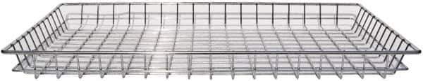 Marlin Steel Wire Products - 18" Deep, Rectangular Steel Wire Basket - 1-3/8" Perforation, 26" Wide x 2" High - USA Tool & Supply