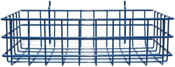 Marlin Steel Wire Products - 8" Deep, Rectangular Steel Peg Board/Slatwall Basket - 1-3/8" Perforation, 14" Wide x 4" High - USA Tool & Supply