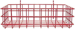 Marlin Steel Wire Products - 8" Deep, Rectangular Steel Peg Board/Slatwall Basket - 1-3/8" Perforation, 14" Wide x 4" High - USA Tool & Supply