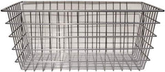 Marlin Steel Wire Products - 16" Deep, Rectangular Steel Wire Basket - 1-3/8" Perforation, 24" Wide x 10" High - USA Tool & Supply