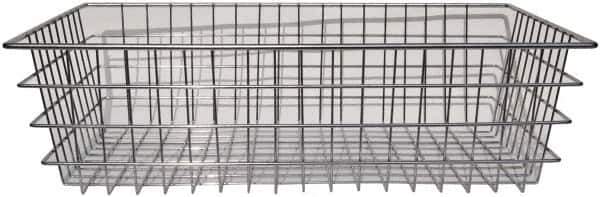 Marlin Steel Wire Products - 18" Deep, Rectangular Steel Wire Basket - 1-3/8" Perforation, 28" Wide x 8" High - USA Tool & Supply