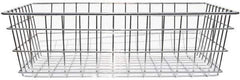 Marlin Steel Wire Products - 18" Deep, Rectangular Steel Wire Basket - 1-3/8" Perforation, 24" Wide x 8" High - USA Tool & Supply