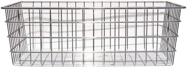 Marlin Steel Wire Products - 14" Deep, Rectangular Steel Wire Basket - 1-3/8" Perforation, 20" Wide x 6" High - USA Tool & Supply