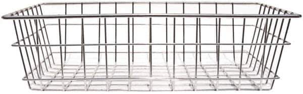 Marlin Steel Wire Products - 12" Deep, Rectangular Steel Wire Basket - 1-3/8" Perforation, 18" Wide x 5" High - USA Tool & Supply