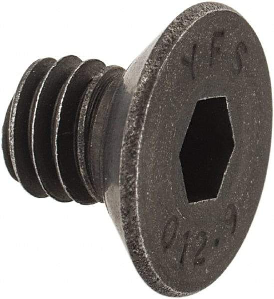 Value Collection - M6x1.00 Metric Coarse Hex Socket Drive, 90° Flat Screw - Grade 12.9 Alloy Steel, Black Oxide Finish, Fully Threaded, 8mm OAL - USA Tool & Supply