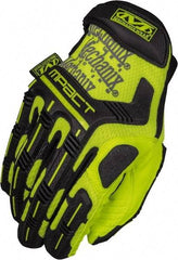 Mechanix Wear - Size M Synthetic Leather/TPR Anti-Vibration/Impact Protection Work Gloves - Uncoated, Hook & Loop Cuff, Full Fingered, Hi-Vis Yellow, Paired - USA Tool & Supply