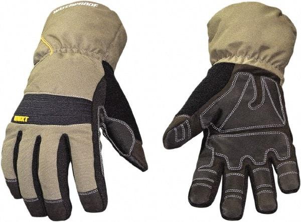 Youngstown - Size XL Synthetic Leather Cold Protection & Waterproof Work Gloves - Uncoated, Gauntlet Cuff, Gray, Paired - USA Tool & Supply