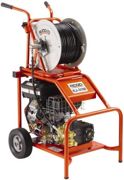 Ridgid - Gas Jet Battery Drain Cleaning Machine - For 2" to 10" Pipe, 3/8" x 300' Cable - USA Tool & Supply