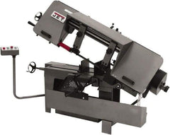 Jet - 9 x 16" Max Capacity, Manual Variable Speed Pulley Horizontal Bandsaw - 100 to 350 SFPM Blade Speed, 460 Volts, 45°, 3 Phase - USA Tool & Supply