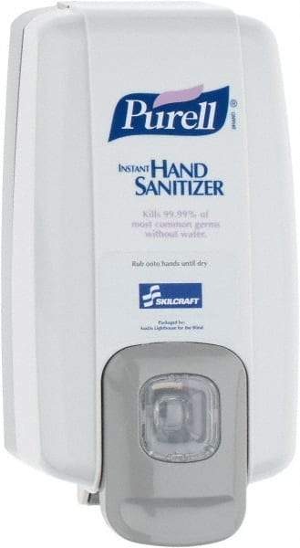 Ability One - 1000 mL Liquid Hand Sanitizer Dispenser - Plastic, Hanging, Gray - USA Tool & Supply