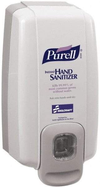 Ability One - 1000 mL Liquid Hand Sanitizer Dispenser - Plastic, Hanging, Gray - USA Tool & Supply