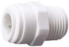 Value Collection - 3/8" OD, 1/2 Thread, Polysulfone Push-to-Connect Male Connector - 250 Max psi, White - USA Tool & Supply
