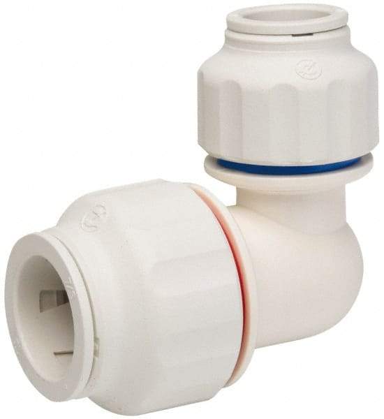 Value Collection - 3/4 x 1/2" OD, Polysulfone Push-to-Connect Union Elbow - 250 Max psi, White - USA Tool & Supply