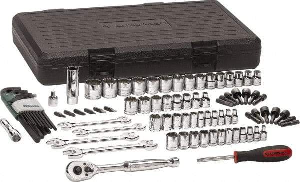 GearWrench - 88 Piece 1/4 & 3/8" Drive Mechanic's Tool Set - Comes in Blow Molded Case - USA Tool & Supply