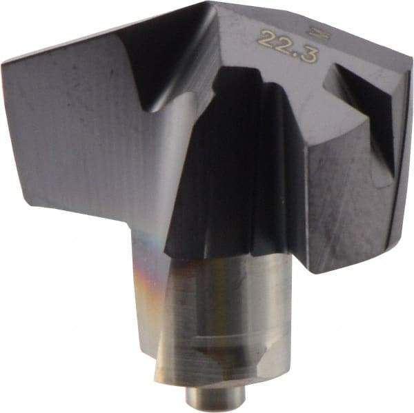 Iscar - Series ICM, 0.878" Diam Grade IC908 140° Replaceable Drill Tip - Carbide, TiAlN Finish, 22 Seat Size, Through Coolant - USA Tool & Supply
