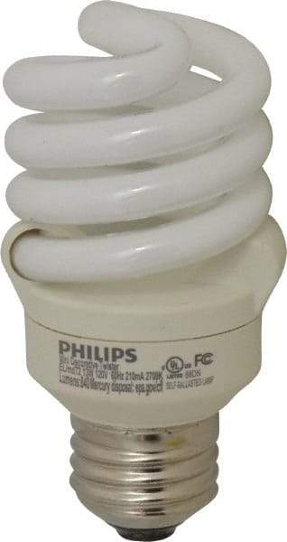 Philips - 13 Watt Fluorescent Residential/Office Medium Screw Lamp - 2,700°K Color Temp, 900 Lumens, 120 Volts, EL/mDT, 10,000 hr Avg Life - USA Tool & Supply