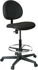 Bevco - 21 to 31" High Adjustable Height Swivel Stool - 27" Wide x 27" Deep, 100% Olefin Seat, Black - USA Tool & Supply