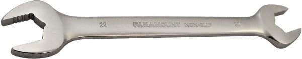 Paramount - 20mm x 22mm Standard Open End Wrench - 10" OAL, Double End, Full Polish Finish, 15° Head Angle - USA Tool & Supply