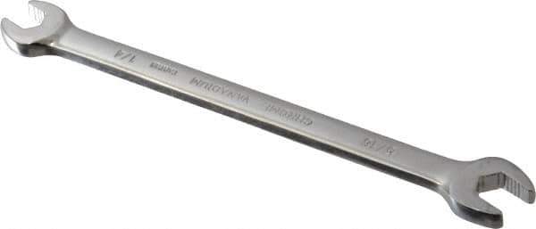 Paramount - 1/4" x 5/16" Standard Open End Wrench - 4-31/32" OAL, Double End, Full Polish Finish, 15° Head Angle - USA Tool & Supply