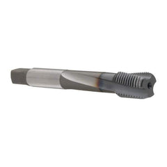 OSG - M12x1.25 Metric Fine 3 Flute Modified Bottoming Spiral Flute Tap - Powdered Metal, TiCN Finish, 3-3/8" OAL, Right Hand Flute, Right Hand Thread, D5, Series 345TI - USA Tool & Supply