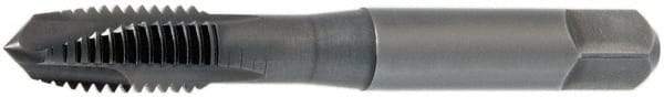 OSG - 5/16-18 UNC, 3 Flute, Oxide Finish, Vanadium High Speed Steel Spiral Point Tap - Plug Chamfer, Right Hand Thread, 2-23/32" OAL, 1-1/8" Thread Length, 0.318" Shank Diam, 2B Class of Fit, Series 300 - Exact Industrial Supply