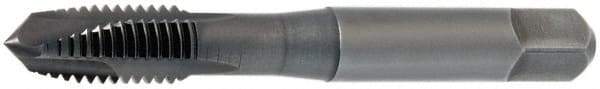 OSG - 1/4-20 UNC, 3 Flute, TiCN Finish, Powdered Metal Spiral Point Tap - Plug Chamfer, Right Hand Thread, 2-1/2" OAL, 1" Thread Length, 0.255" Shank Diam, 3B Class of Fit, Series 312NI - Exact Industrial Supply