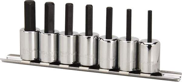 Paramount - 7 Piece 3/8" Drive Inch Hex Bit Socket Set - 1/8 to 3/8" Hex - USA Tool & Supply