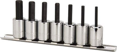 Paramount - 7 Piece 3/8" Drive Inch Hex Bit Socket Set - 1/8 to 3/8" Hex - USA Tool & Supply