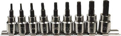 Paramount - 9 Piece 3/8" Drive Torx Bit Socket Set - T10 to T50 Torx - USA Tool & Supply