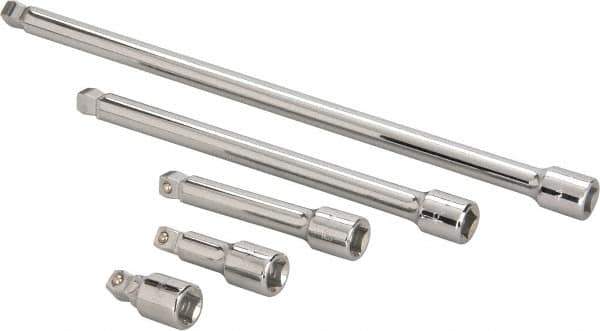 Paramount - 1/2" Drive Socket Wobble Extension Set - 5 Pieces, Includes 2, 3, 5, 10, 15" Lengths - USA Tool & Supply