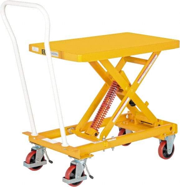 Vestil - 400 Lb Capacity Manual Scissor Elevating Cart - 13-3/4" to 30-3/8" Lift Height, 32" Platform Length x 20" Platform Width - USA Tool & Supply