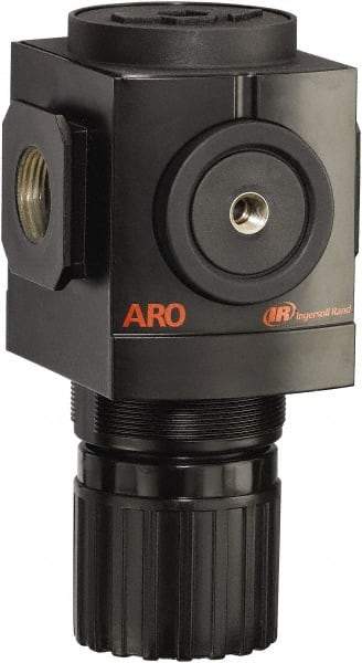 ARO/Ingersoll-Rand - 3/4 NPT Port, 290 CFM, Aluminum Heavy-Duty Regulator - 0 to 140 psi Range, 250 Max psi Supply Pressure, 1/8" Gauge Port Thread, 4.091" Wide x 7.223" High - USA Tool & Supply