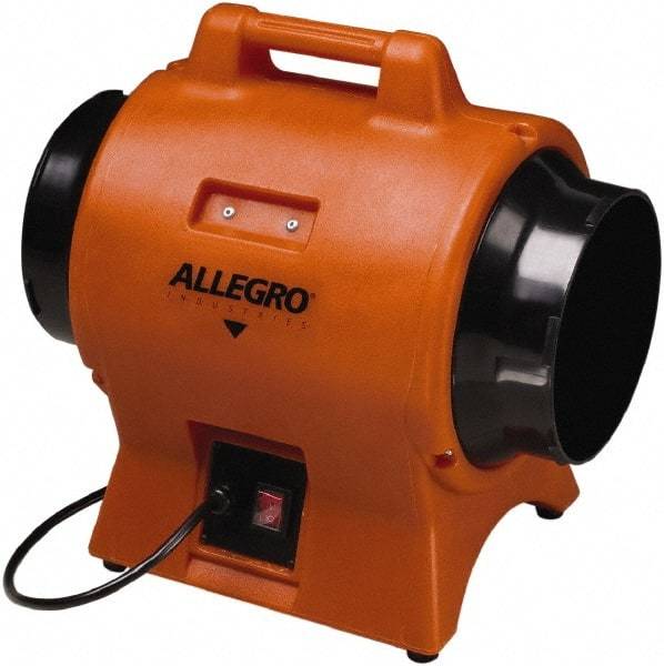 Allegro - 8" Inlet, Electric AC Axial Blower - 0.33 hp, 865 CFM (Free Air), 230 Max Voltage Rating - USA Tool & Supply