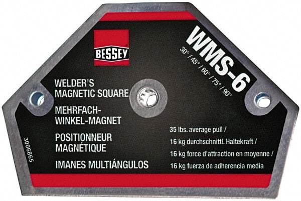 Bessey - 4" Wide x 9/16" Deep x 2-1/2" High Magnetic Welding & Fabrication Square - 35 Lb Average Pull Force - USA Tool & Supply