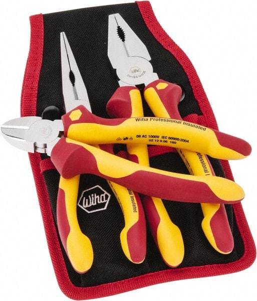 Wiha - 3 Piece Insulated Hand Tool Set - Comes in Belt Pack - USA Tool & Supply