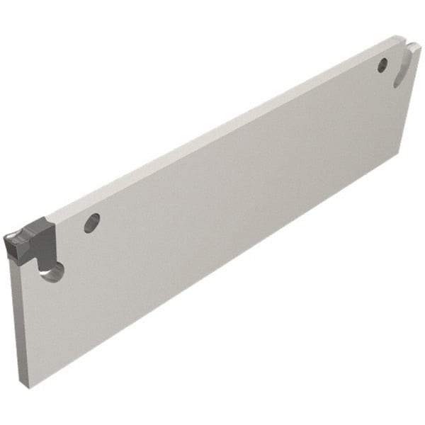 Iscar - 0.59" Blade Height, 1.65mm Blade Width, 58mm OAL, Neutral Cut, Single End Indexable Cut-Off Blade - 11.5mm Max Depth of Cut, TGFH Blade, Tang-Grip Series - USA Tool & Supply