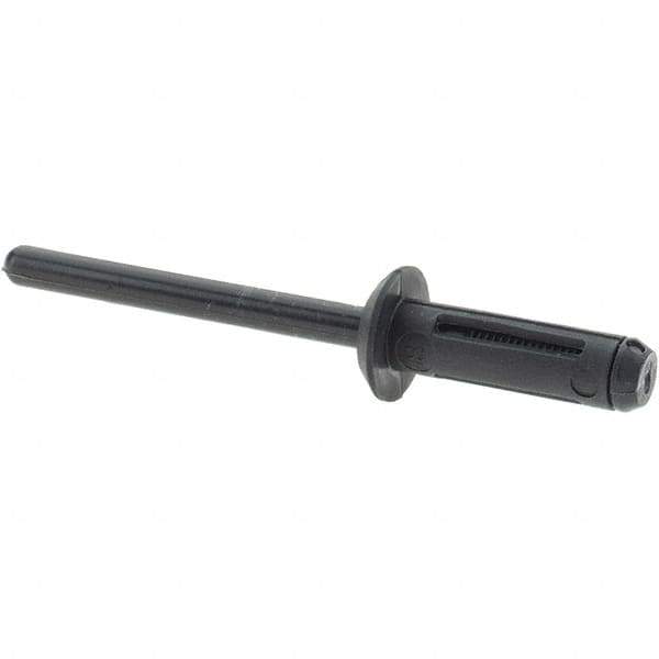 Value Collection - Large Flange Head Nylon Open End Blind Rivet - 5/32" to 1/4" Grip, 11/32" Head Diam, 21/32" Length Under Head, - USA Tool & Supply